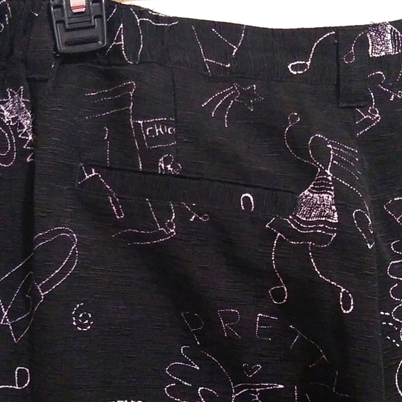 Chicos Design Blend Silk & Linen Cropped Women 3 Pants Novelty Print lognelook - Picture 12 of 16